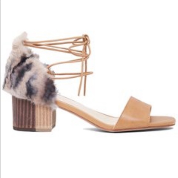Kelsi Dagger Shoes - 🌺 Kelsi Dagger Brooklyn; NEW “Sam” Leather/Faux Fur Sienna Sandal Sienna; Sz. 8